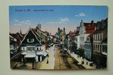 Postcard PC Speyer 1910-1920 Main Street Town architecture Rheinland Pfalz